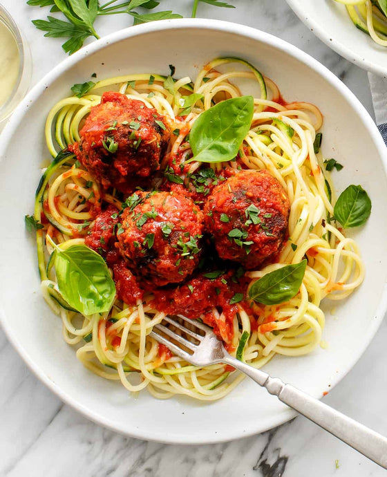 SPAGHETTI WITH MEATBALLS  AND HIDDEN VEGETABLE SAUCE