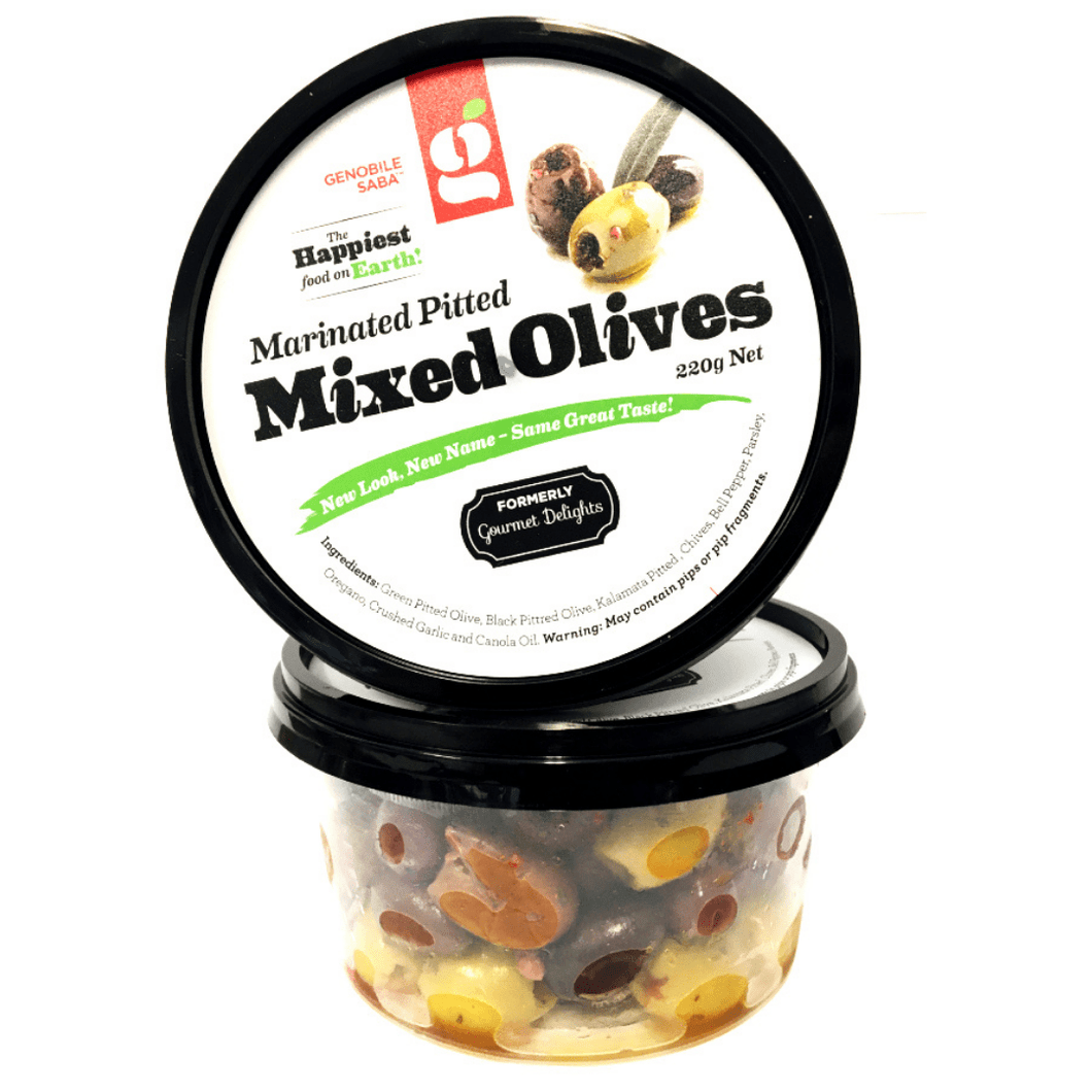 Genobile Saba Marinated Pitted Mixed  olives
