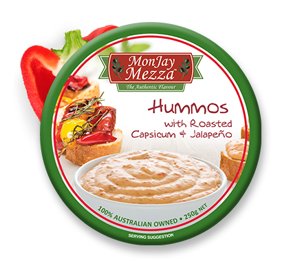 Monjay Mezza Hummos Dip with Roasted Capsicum & Jalapeño 250g