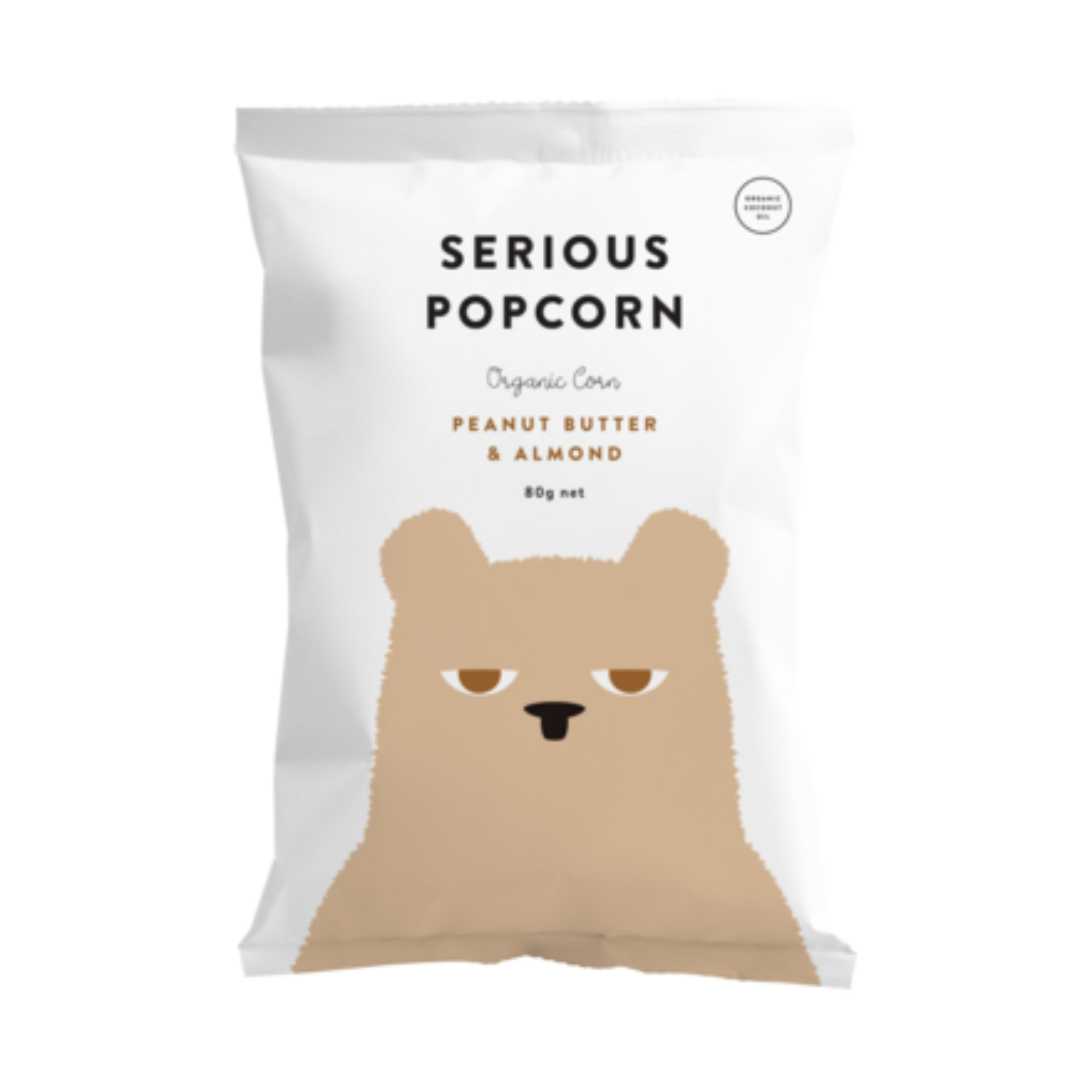 SERIOUS POPCORN ORGANIC PEANUT BUTTER AND ALMOND 80GM